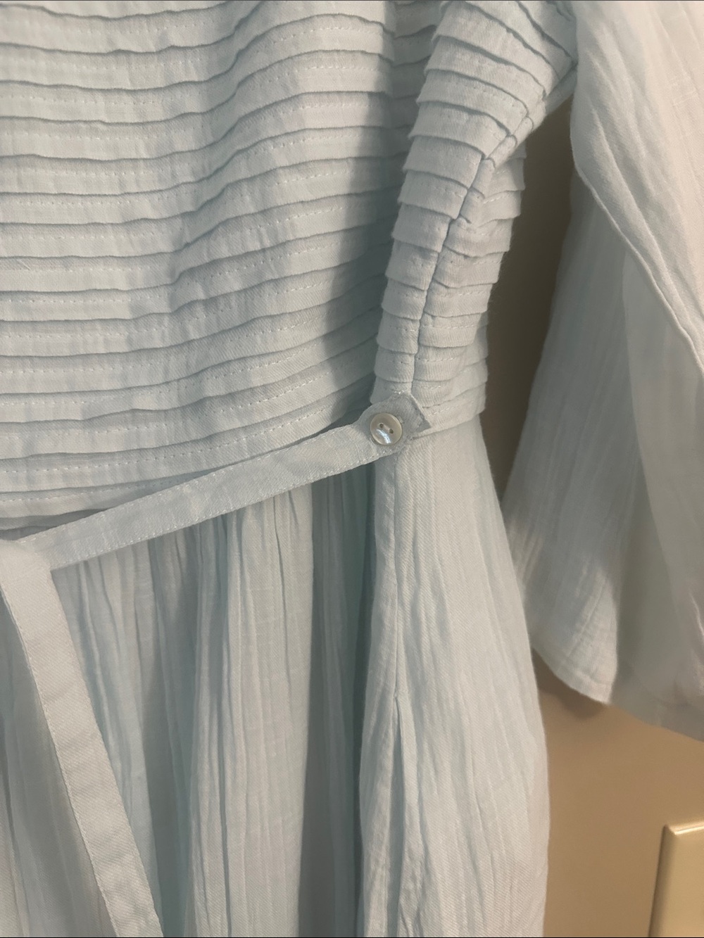 April Cornell Light Blue Scoop-Neck Maxi Dress with Pintuck Bodice - Picture 3 of 6